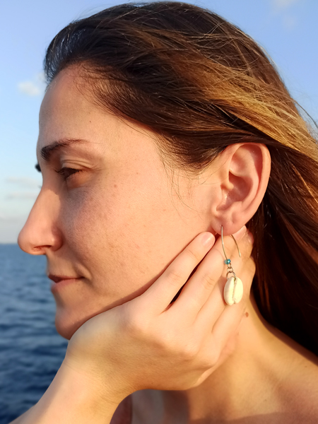 Boucles d’oreilles coquillage cauri